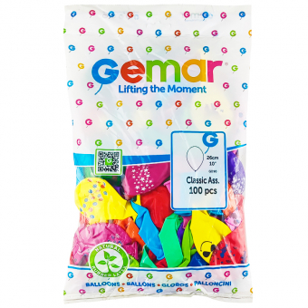 Купить Шары воздушные "Gemar" 10" (100шт). Микс рисунков оптом
